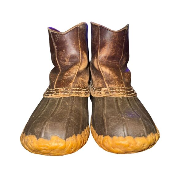 Vtg L.L. Bean Duck Boot Men's Size 6 M Brown Leather Maine Hunting Shoes - Picture 2 of 11